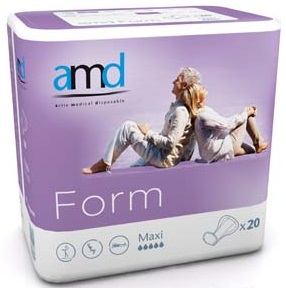 Anatomische Inkontinenzeinlage - AMD Form - Maxi - 5 Tropfen - 20 Stück