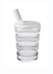 [CE07VEB01] Gobelet - à rainures - polycarbonate - transparent - 25cl - avec couvercle bec verseur
