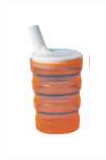 Gobelet - à rainures - polycarbonate -orange - 25cl - avec couvercle bec verseur