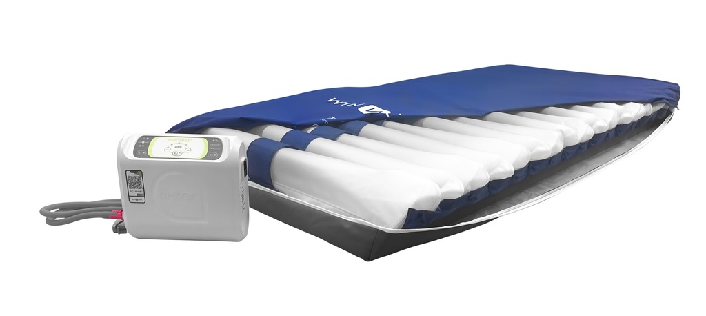 Matelas à air  - Axtair One Plus (Homecare) -  prévention d'escarre- 195x87x17cm - Risque d'escarres élevé - avec housse Promust PU - Base en mousse de 5 cm de hauteur AVEC PROTECTION