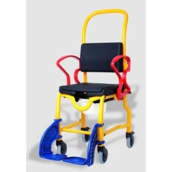Chaise de douche - Ausburg - avec accoudoirs - avec roulettes - multicolore - Hauteur d'assise 55cm - assise fixe