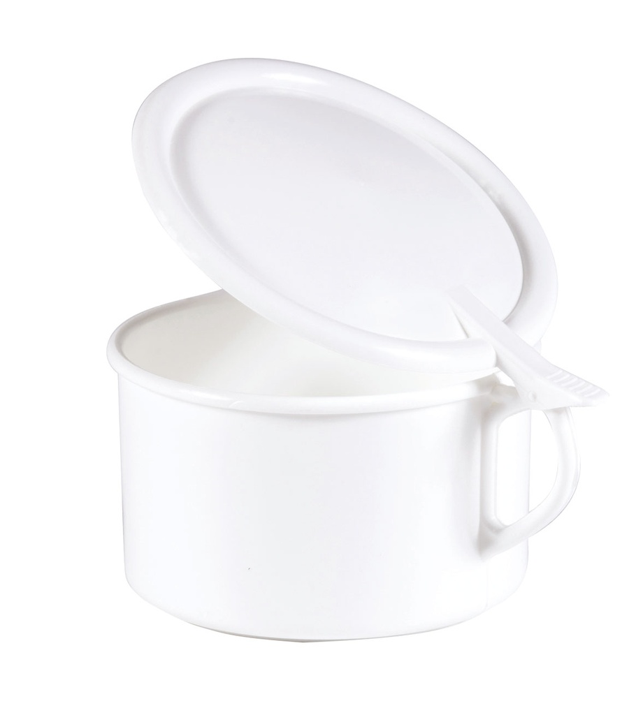 [09.7090] Crachoir - avec couvercle - polypropylène blanc - diam. 14cm