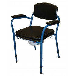 Chaise percée - Candy 200 - sans roulette - avec accoudoirs - Hauteur d'assise réglable - bleu