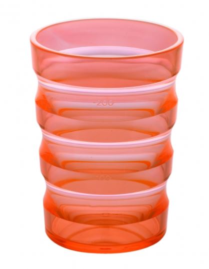 Becher - Rika Plast  - mit Rillen - Poymer - orange