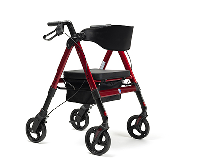 Rollator - Goliat XXL - 200kg - 4 roues - pliable - rouge
