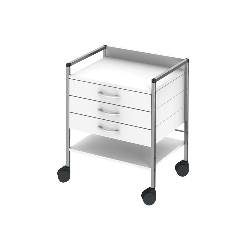 Guéridon - Variocar Viva 45  - châssis aluminium - 490x451x803mm - 3 tiroirs