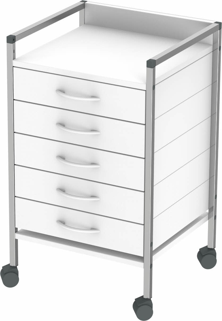 Guéridon - Variocar Viva 45  - châssis aluminium - 490x451x803mm - 5 tiroirs