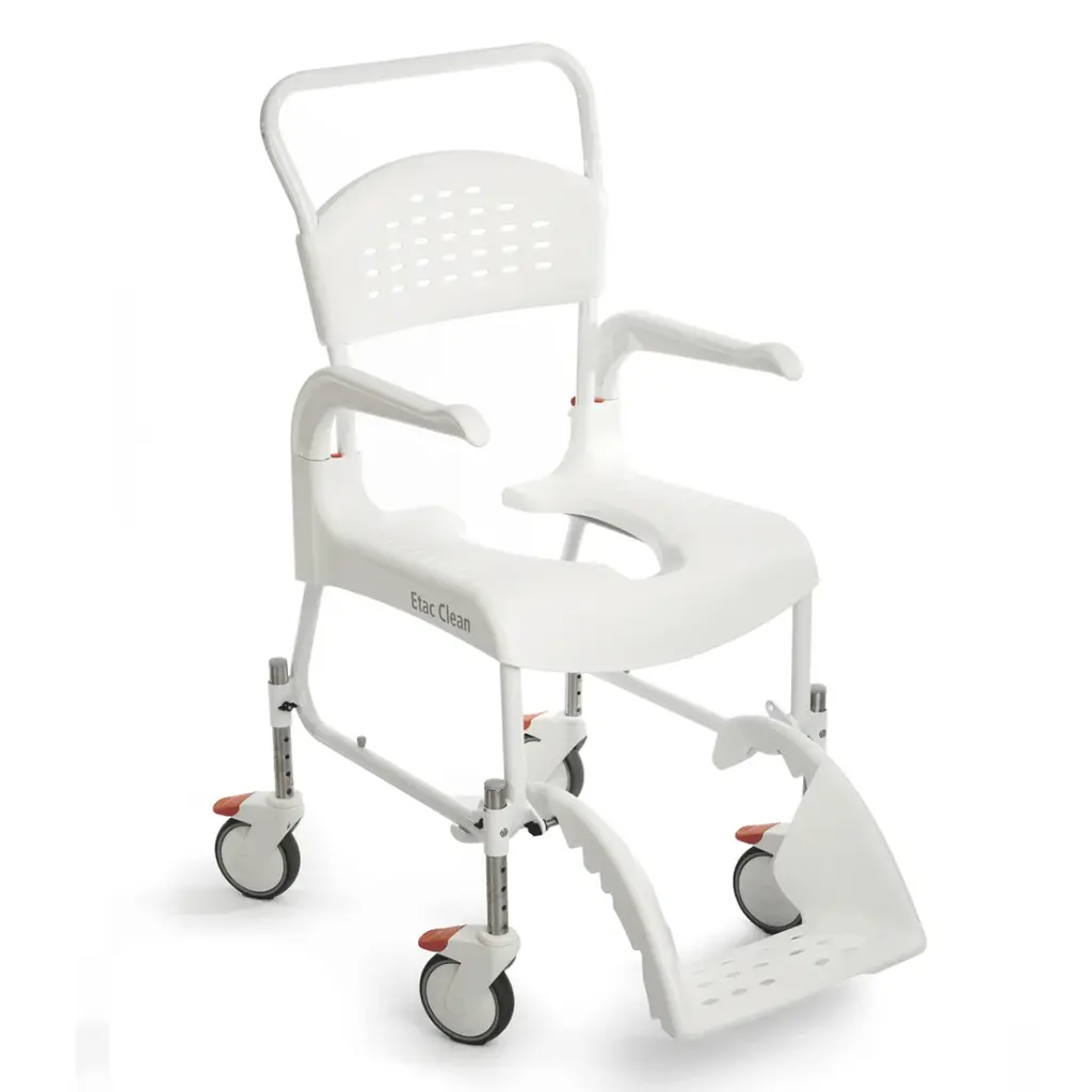 Dusch- und Toilettenstuhl CLEAN Sitzhöhe 49cm - Farbe weiss