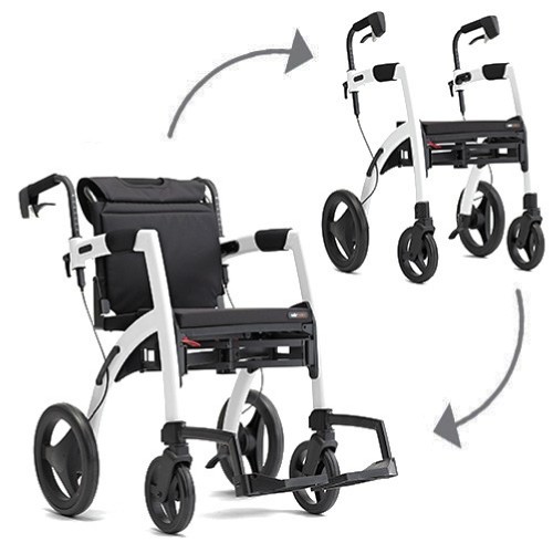 Rollator/Rollstuhl ROLLZ MOTION²  -  2-in-1 - Farbe weiss