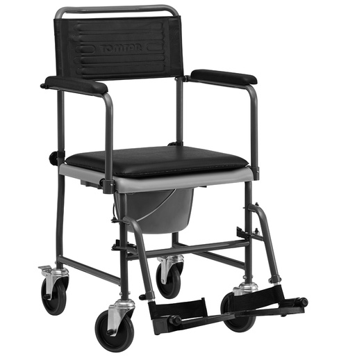 [1295.AA.00] Chaise percée - TSU - avec roulettes - avec accoudoirs - 2 freins