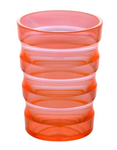 [1331.AA.09] Becher - Rika Plast  - mit Rillen - Poymer - orange