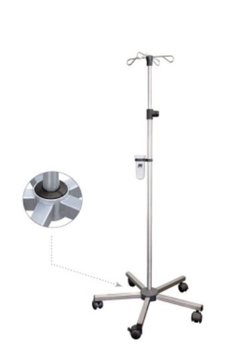 [1118.AA.01] Statif à perfusion - KW - 5 branches - acier inox - modèle lourd