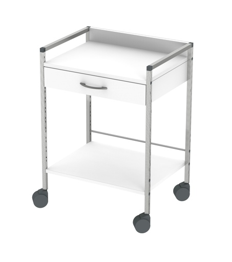 [1121.AA.01] Guéridon - Variocar Viva 60  - châssis aluminium - 600x450x830mm - 1 tiroir