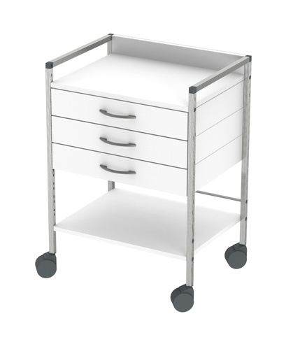 [1121.AA.03] Guéridon - Variocar Viva 60 - châssis aluminium - 600x450x830mm - 3 tiroirs