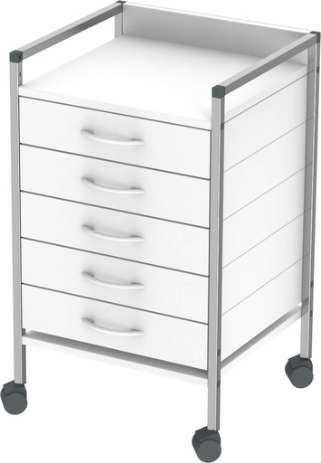 [1121.AA.05] Guéridon - Variocar Viva 60 - châssis aluminium - 600x450x830mm - 5 tiroirs