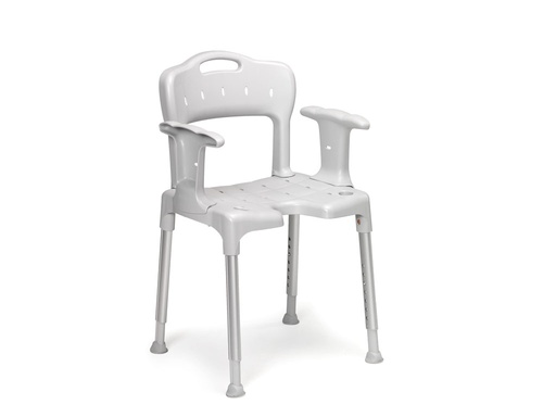 [1281.AA.03] Tabouret de douche SWIFT avec dossier et accoudoirs - couleur gris -  version standard - Stk.
