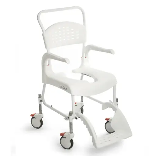 [1296.AA.04] Dusch- und Toilettenstuhl CLEAN Sitzhöhe 49cm - Farbe weiss - Stk.