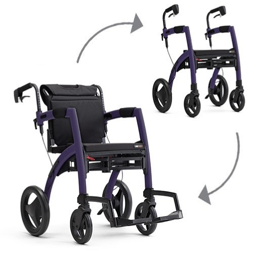 [1361.AA.02] Rollator/Rollstuhl ROLLZ MOTION²  -  2-in-1 - Farbe dunkelviolett - Stk.