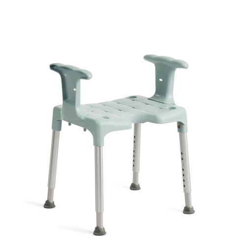 [1281.AA.28] Tabouret de douche SWIFT vert - haut. 42-57cm -  avec évidement - Stk.
