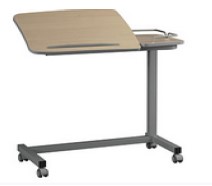 [1140.AA.12] Table de lit - Evilence - Hauteur réglable - manuel - chêne - 2 plateaux